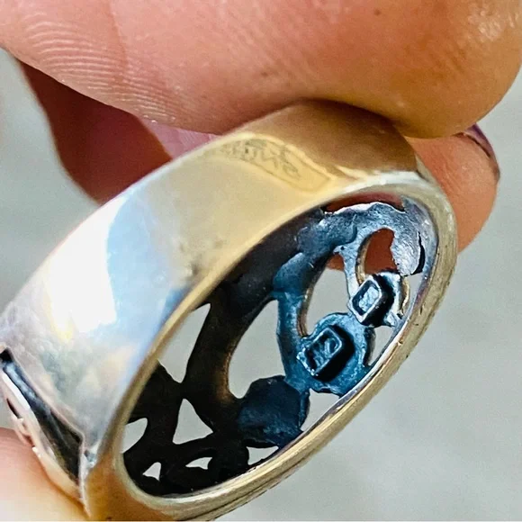 ♥️ Artisan ♥️ Vintage Sterling Silver Floral Ring - Picture 10 of 13